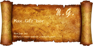 Max Gábor névjegykártya